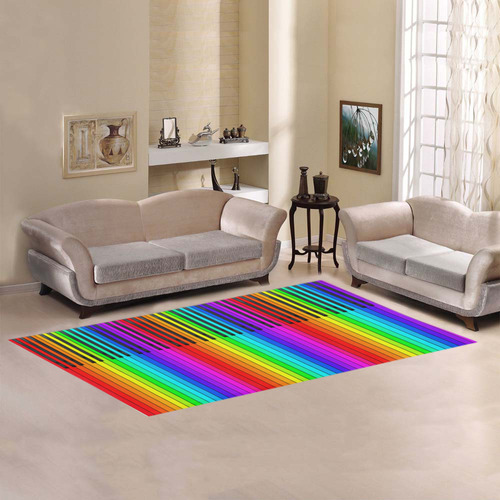 Rainbow Piano Keyboard Area Rug 7'x3'3''