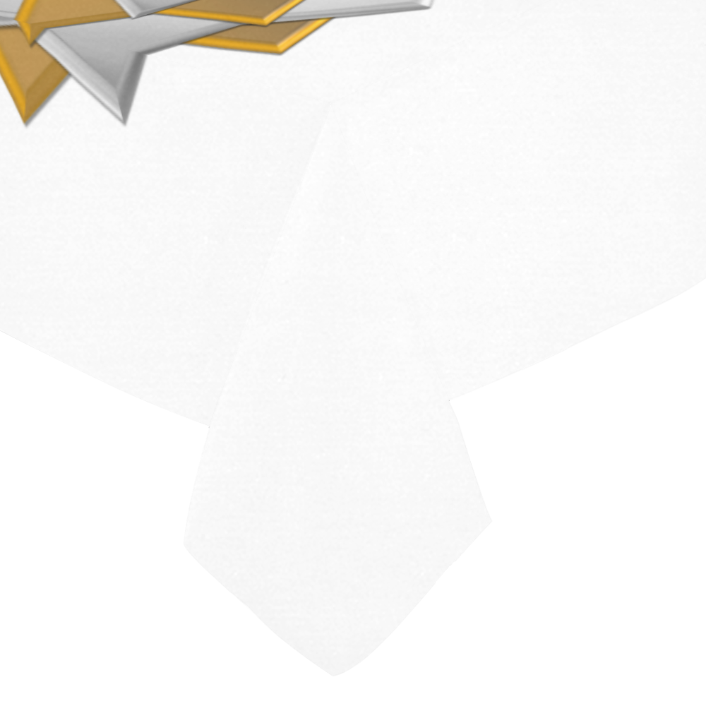 Metallic Silver and Gold Gift Bow for Presents 2 Cotton Linen Tablecloth 52"x 70"