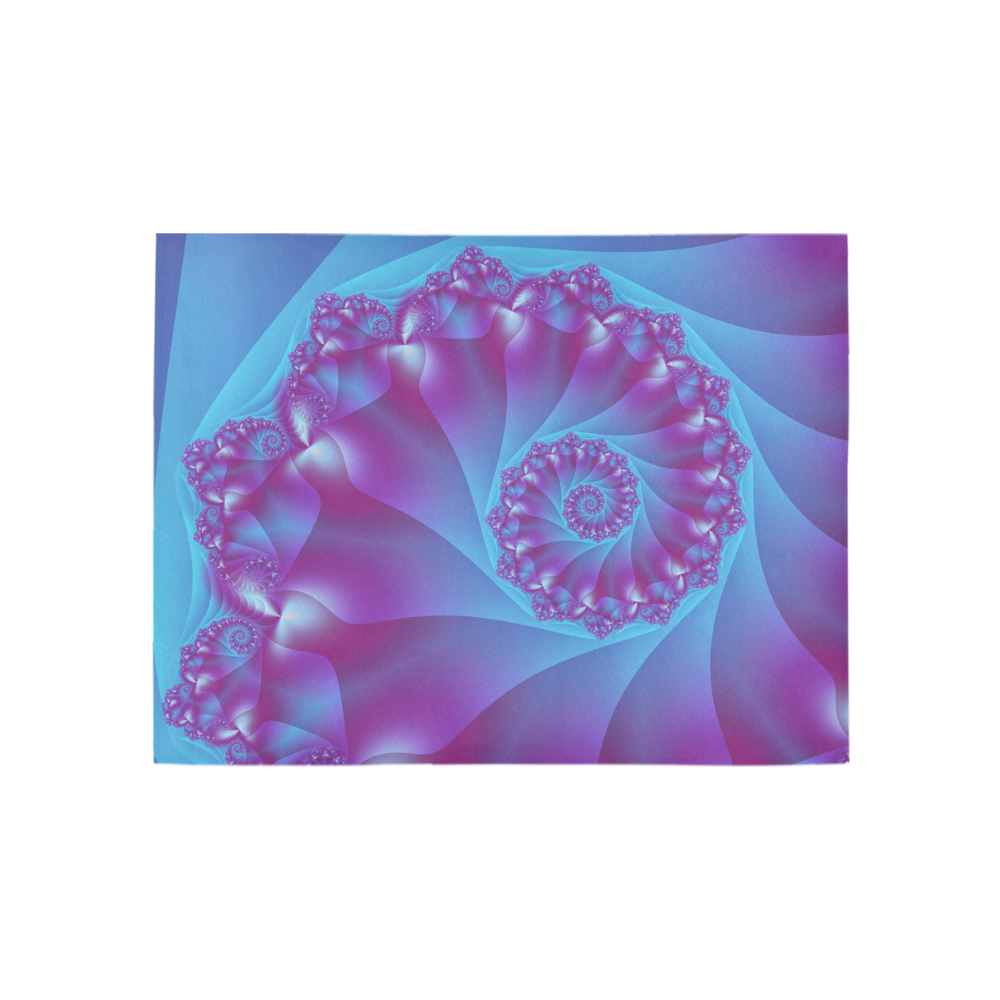 Blue & Purple Spiral Fractal Area Rug 5'3''x4'