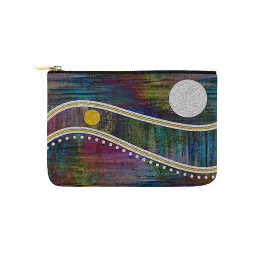 Landscape Waves Dots Grunge Gold Silver Carry-All Pouch 9.5''x6''