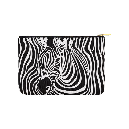 zebra opart, black and white Carry-All Pouch 9.5''x6''