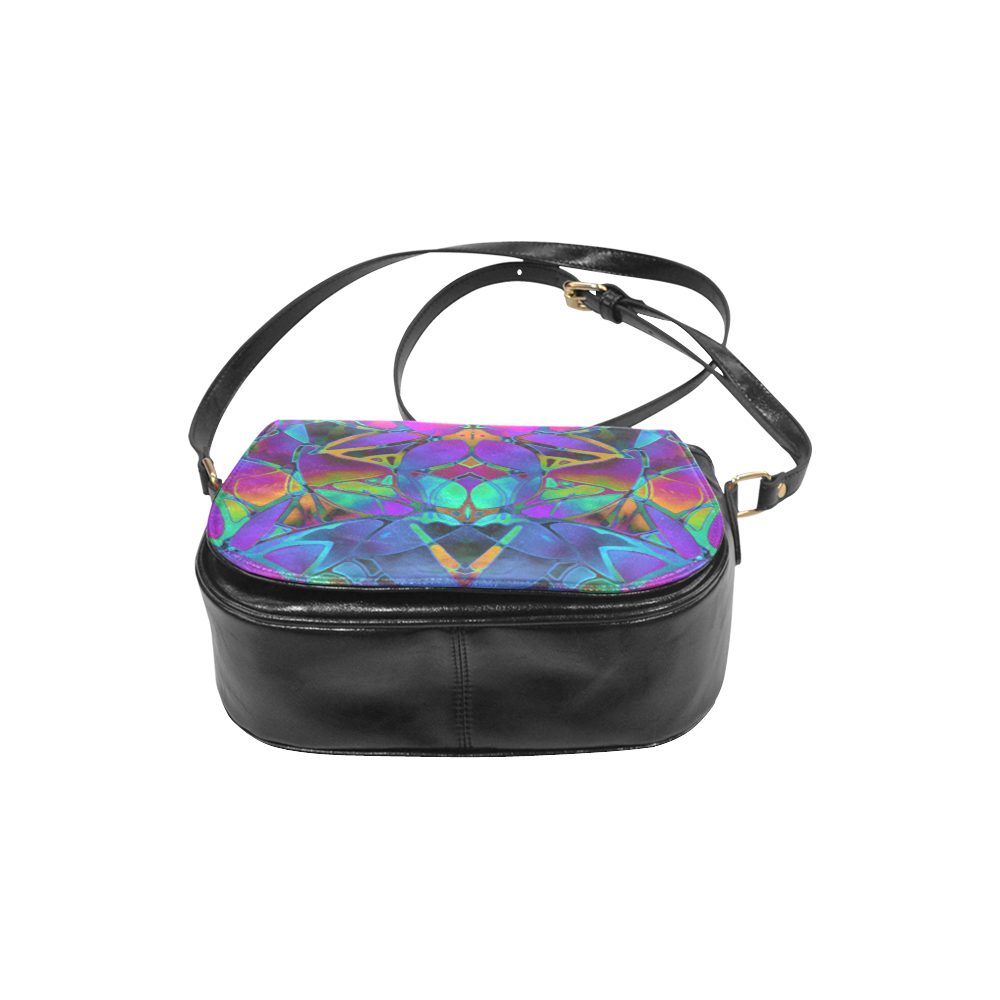 Floral Fractal Art G308 Classic Saddle Bag/Large (Model 1648)