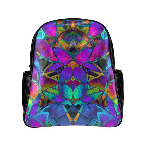 Floral Fractal Art G308 Multi-Pockets Backpack (Model 1636)