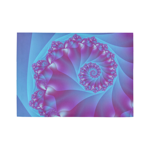 Blue & Purple Spiral Fractal Area Rug7'x5'