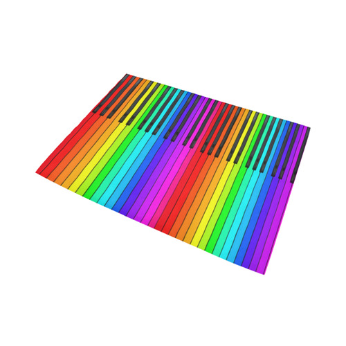 Rainbow Piano Keyboard Area Rug7'x5'