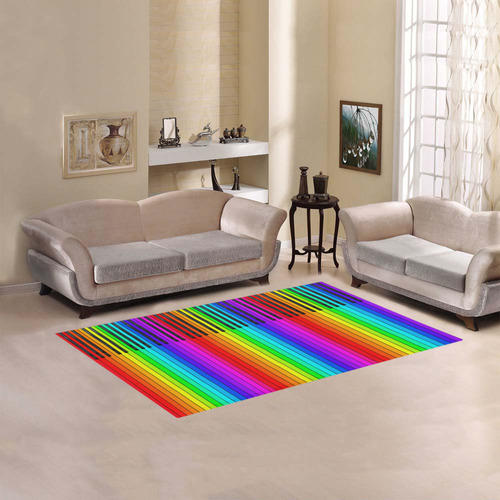 Rainbow Piano Keyboard Area Rug 5'x3'3''