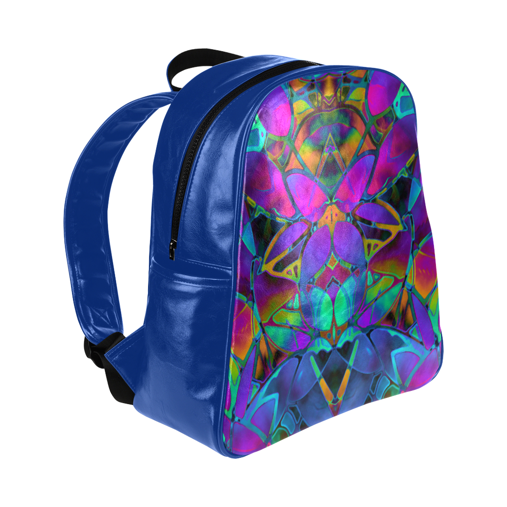 Floral Fractal Art G308 Multi-Pockets Backpack (Model 1636)