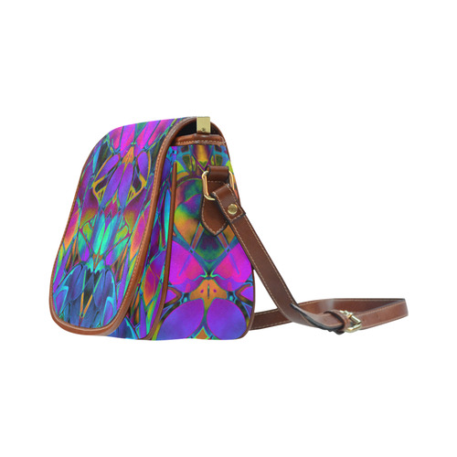 Floral Fractal Art G308 Saddle Bag/Small (Model 1649) Full Customization