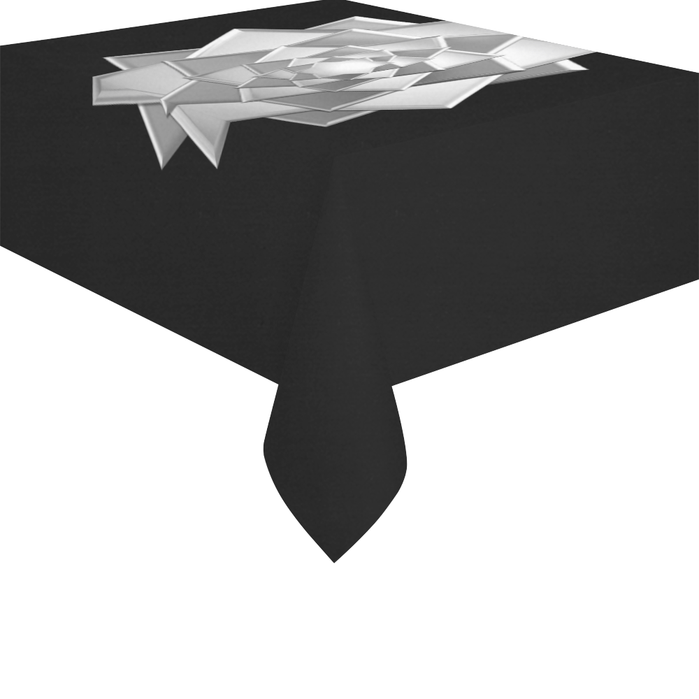 Metallic Silver Gift Bow for Presents Cotton Linen Tablecloth 52"x 70"