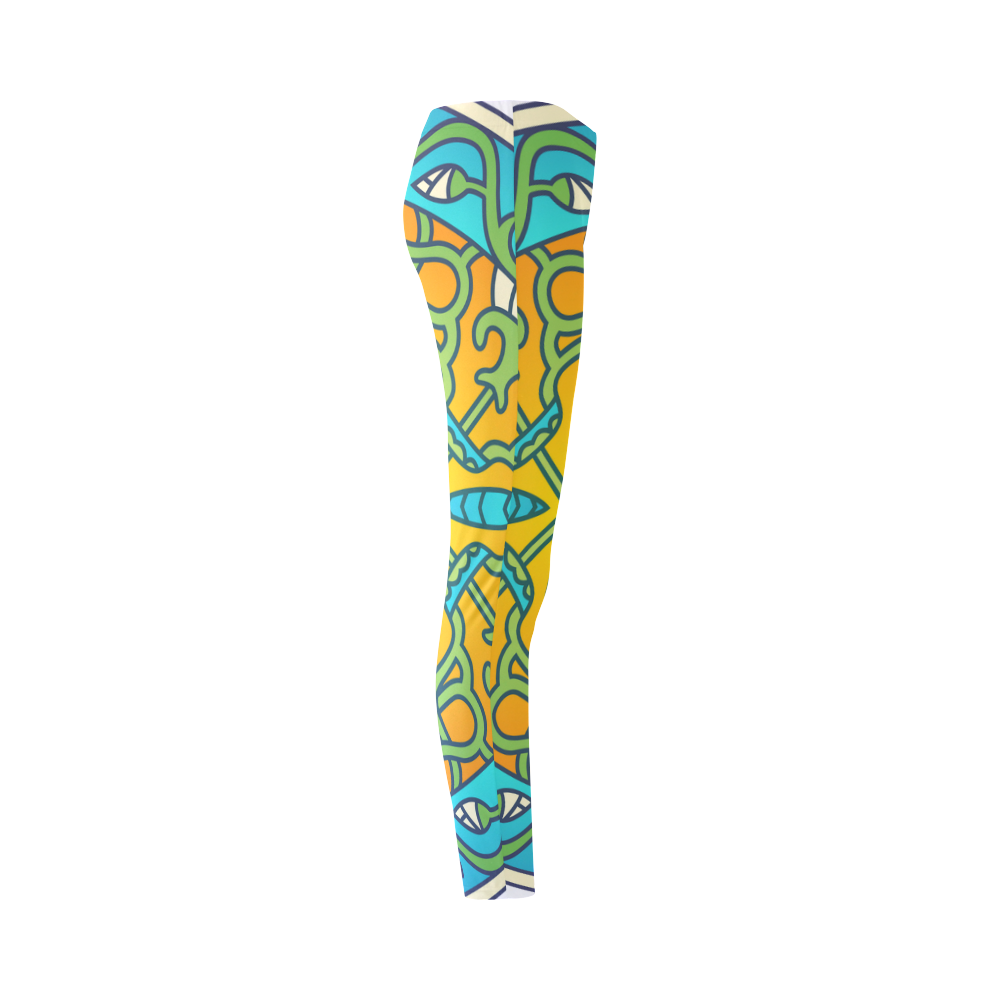 New leggings in shop with Mandala Art. Collection 2016 looks hot and exclusive. Blue and yellow tone Cassandra Women's Leggings (Model L01)