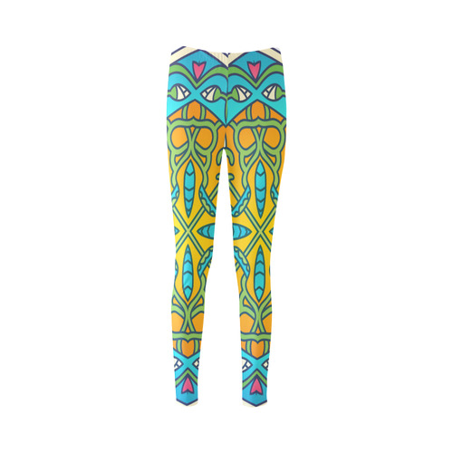 New leggings in shop with Mandala Art. Collection 2016 looks hot and exclusive. Blue and yellow tone Cassandra Women's Leggings (Model L01)