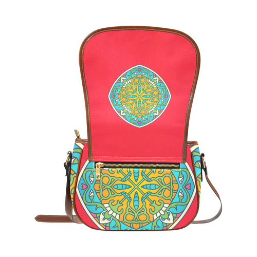 NEW BAG IN SHOP! Authentic hand-drawn edition with Mandala art. 2016 exclusive Art collection Saddle Bag/Large (Model 1649)
