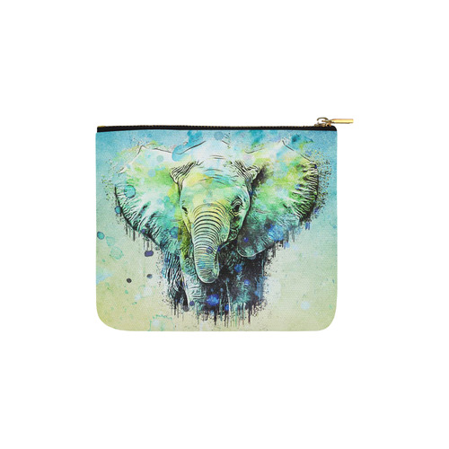 watercolor elephant Carry-All Pouch 6''x5''