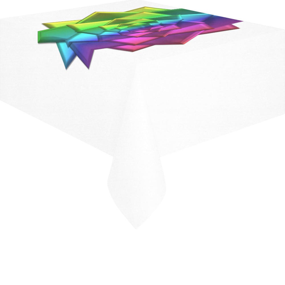 Metallic Rainbow Colored Gift Bow for Presents Cotton Linen Tablecloth 52"x 70"