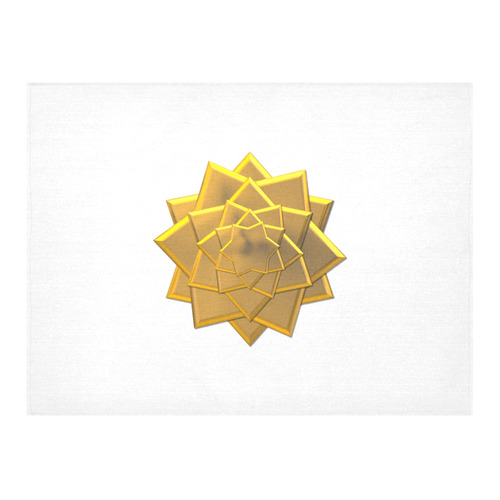 Metallic Golden Gift Bow for Presents Cotton Linen Tablecloth 52"x 70"