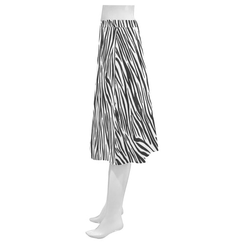 Zebra Stripes Fur Pattern Mnemosyne Women's Crepe Skirt (Model D16)