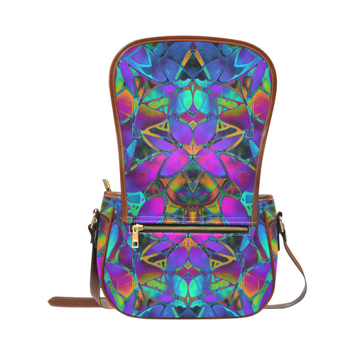 Floral Fractal Art G308 Saddle Bag/Small (Model 1649) Full Customization