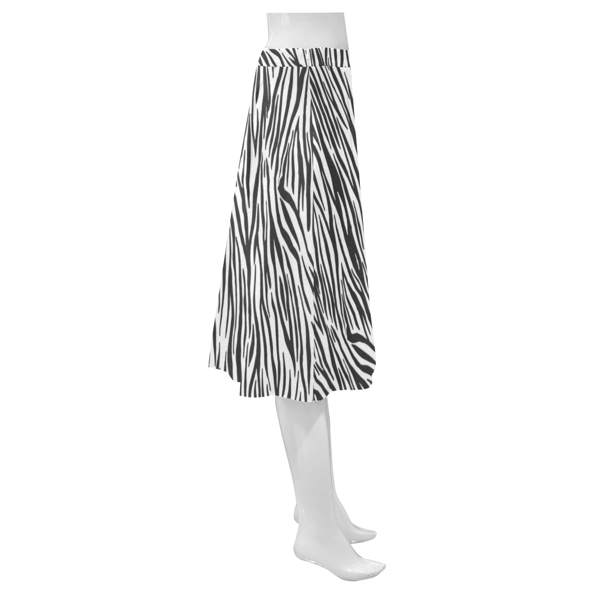 Zebra Stripes Fur Pattern Mnemosyne Women's Crepe Skirt (Model D16)