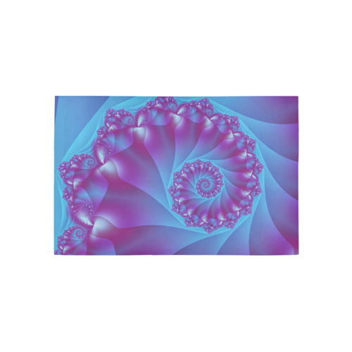 Blue & Purple Spiral Fractal Area Rug 5'x3'3''