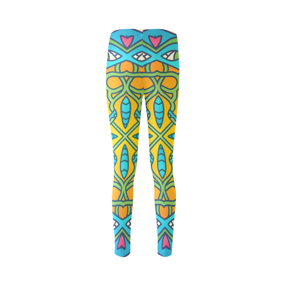 New leggings in shop with Mandala Art. Collection 2016 looks hot and exclusive. Blue and yellow tone Cassandra Women's Leggings (Model L01)