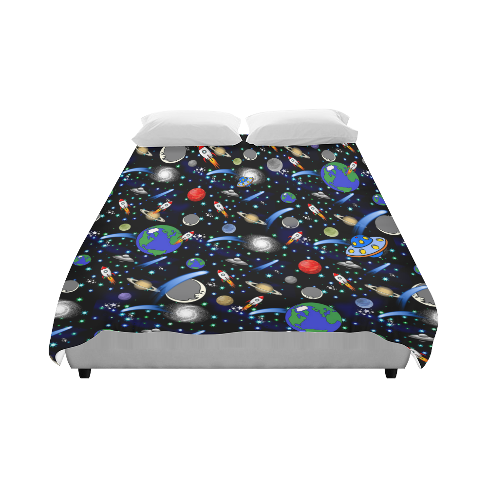 Galaxy Universe - Planets, Stars, Comets, Rockets Duvet Cover 86"x70" ( All-over-print)