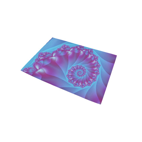 Blue & Purple Spiral Fractal Area Rug 5'x3'3''