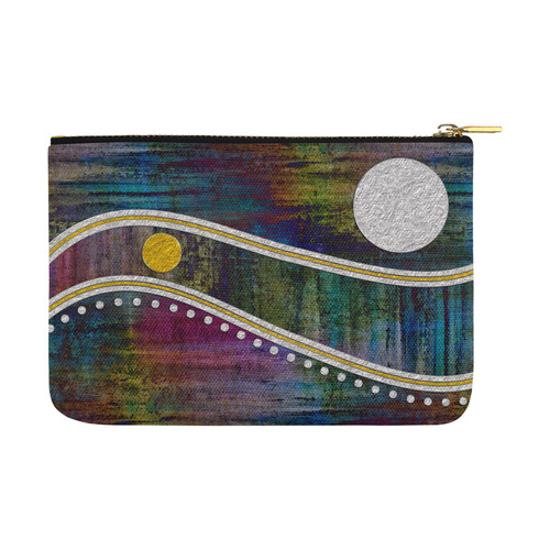 Landscape Waves Dots Grunge Gold Silver Carry-All Pouch 12.5''x8.5''