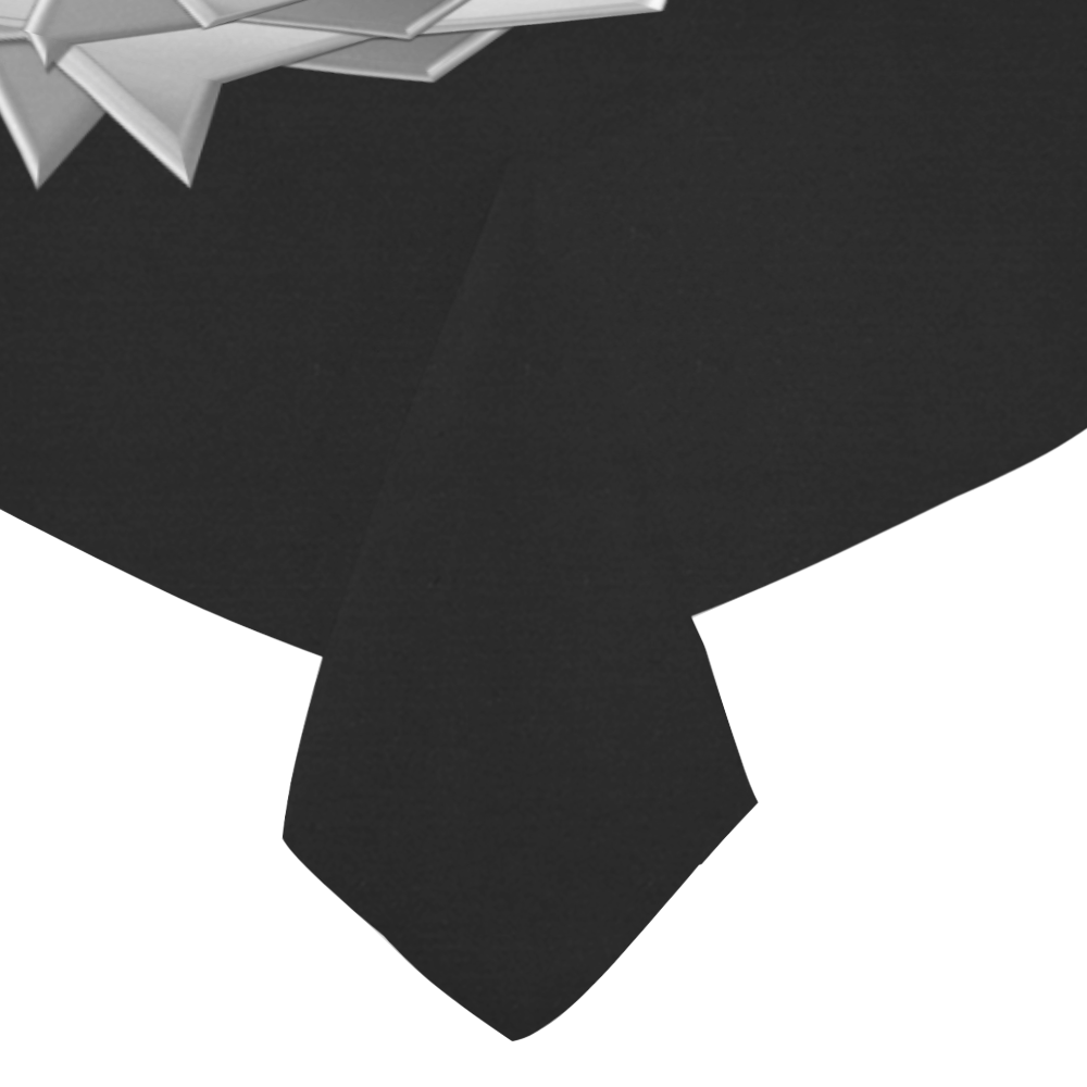 Metallic Silver Gift Bow for Presents Cotton Linen Tablecloth 52"x 70"