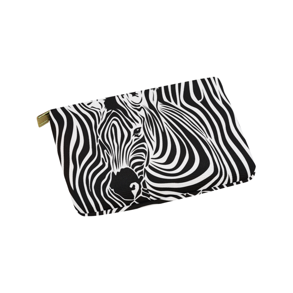 zebra opart, black and white Carry-All Pouch 9.5''x6''