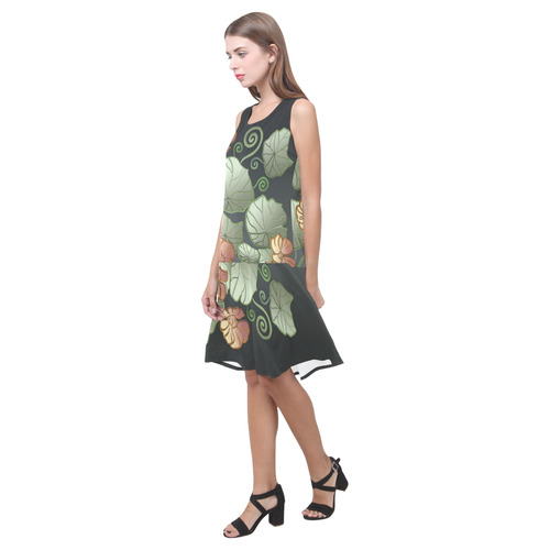 Art Nouveau Garden Sleeveless Splicing Shift Dress(Model D17)