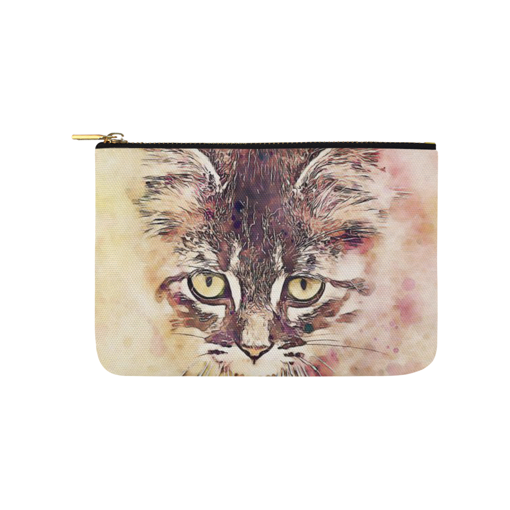 watercolor cat Carry-All Pouch 9.5''x6''
