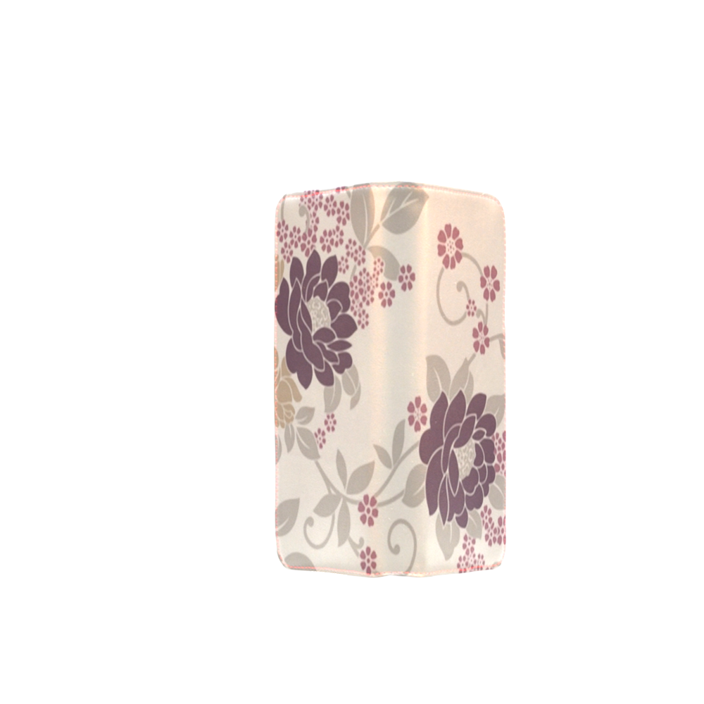 Vintage Burgundy Floral Wallpaper Pattern Women's Clutch Wallet (Model 1637)