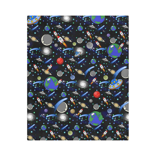 Galaxy Universe - Planets, Stars, Comets, Rockets Duvet Cover 86"x70" ( All-over-print)