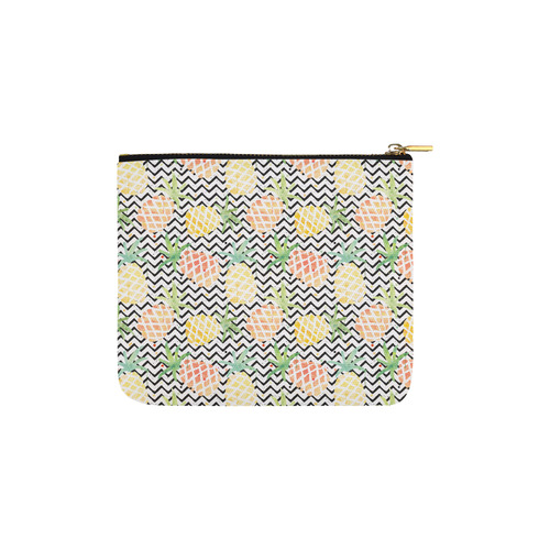 watercolor pineapple and chevron, pineapples Carry-All Pouch 6''x5''
