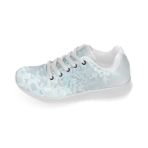 Snowflakes White and blue Women’s Running Shoes (Model 020)