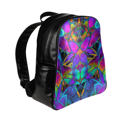 Floral Fractal Art G308 Multi-Pockets Backpack (Model 1636)