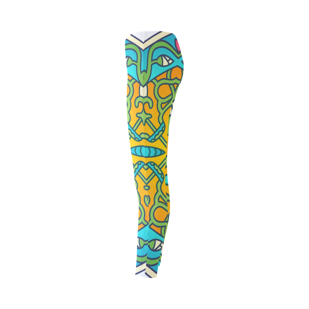 New leggings in shop with Mandala Art. Collection 2016 looks hot and exclusive. Blue and yellow tone Cassandra Women's Leggings (Model L01)