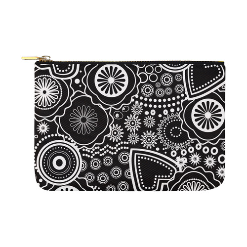black and white Carry-All Pouch 12.5''x8.5''