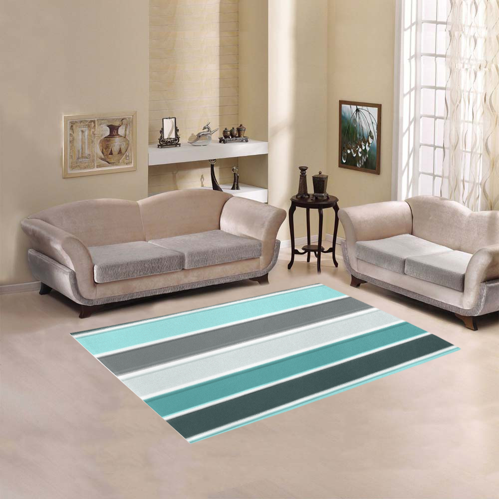 Blue Lines Area Rug 5'3''x4'
