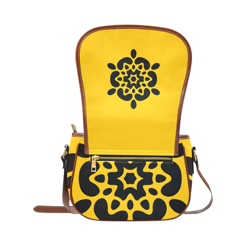 Luxury designers mandala art edition : Vintage original bags with hand-drawn art. Unique collection  Saddle Bag/Small (Model 1649) Full Customization