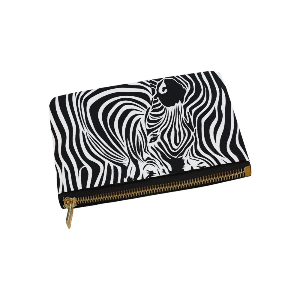 zebra opart, black and white Carry-All Pouch 9.5''x6''