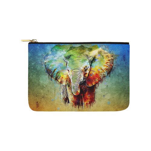 watercolor elephant Carry-All Pouch 9.5''x6''