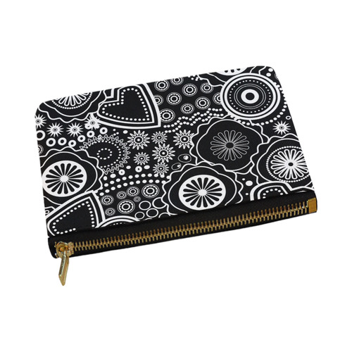 black and white Carry-All Pouch 12.5''x8.5''