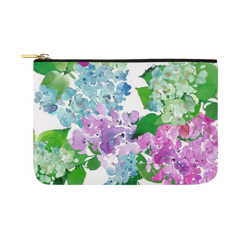 Watercolor Hydrangea, flower, flowers Carry-All Pouch 12.5''x8.5''