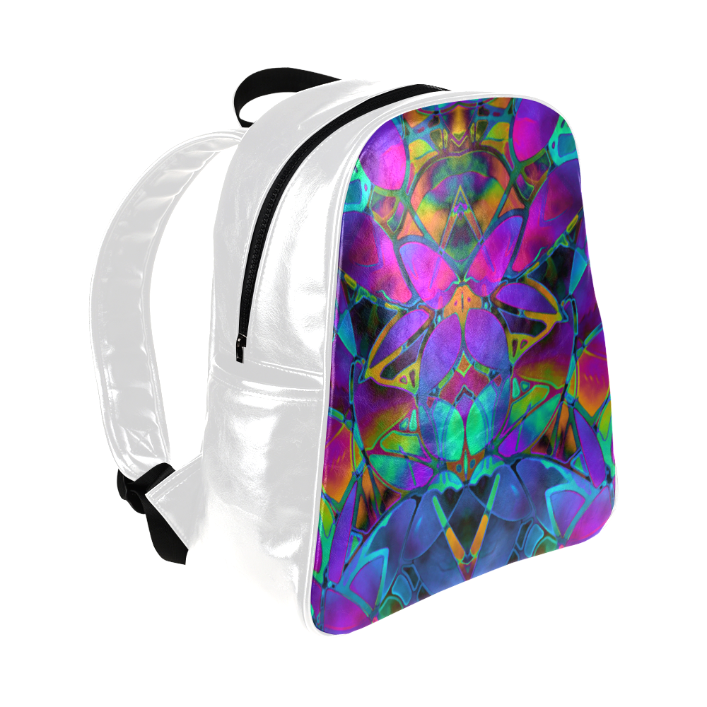 Floral Fractal Art G308 Multi-Pockets Backpack (Model 1636)