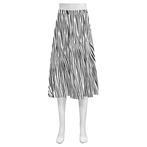 Zebra Stripes Fur Pattern Mnemosyne Women's Crepe Skirt (Model D16)