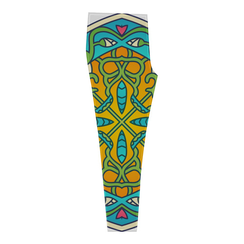 New leggings in shop with Mandala Art. Collection 2016 looks hot and exclusive. Blue and yellow tone Cassandra Women's Leggings (Model L01)