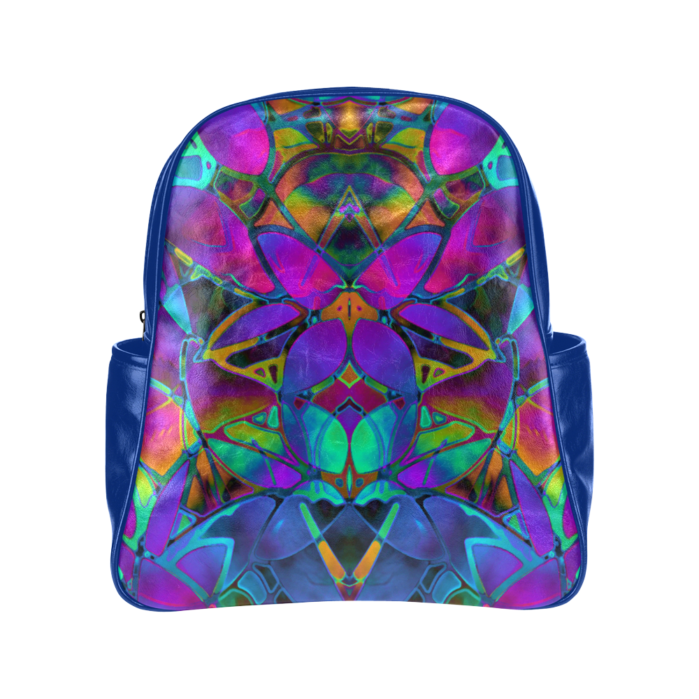 Floral Fractal Art G308 Multi-Pockets Backpack (Model 1636)