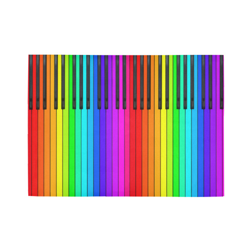 Rainbow Piano Keyboard Area Rug7'x5'
