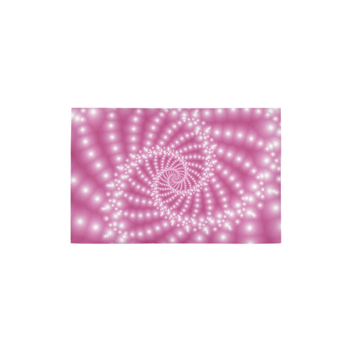 Glossy Pastel Pink Beaded Spiral Fractal Area Rug 2'7"x 1'8‘’